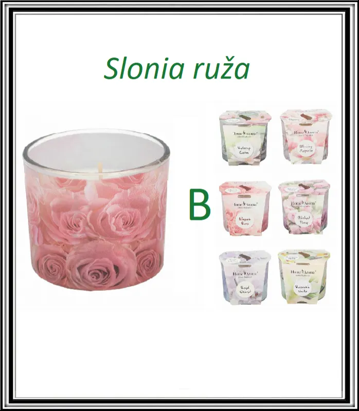 Sviečka aroma 70 g č 6390 Slonia ruža ,