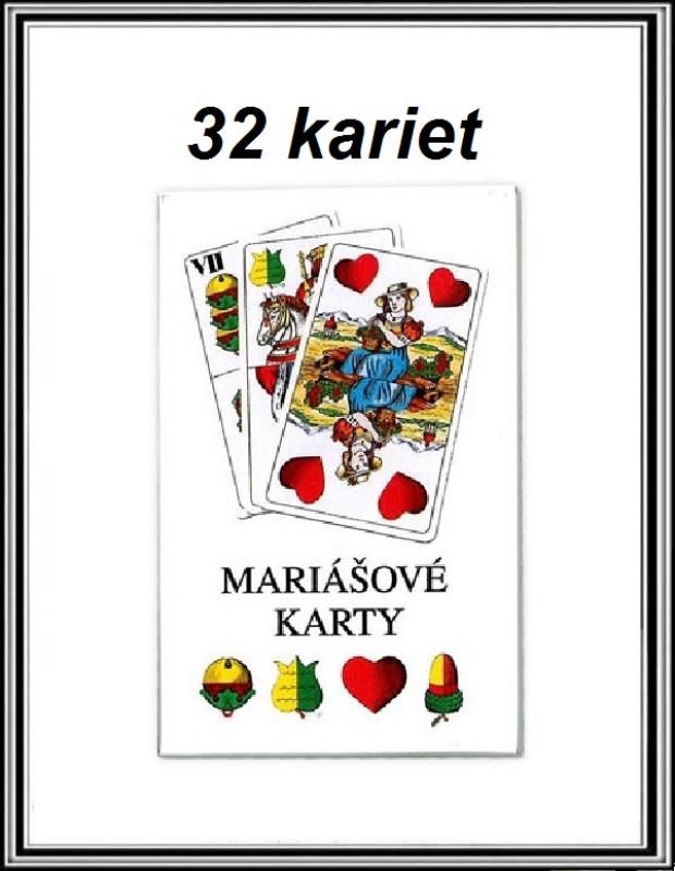 Mariášové karty  32 kusov
