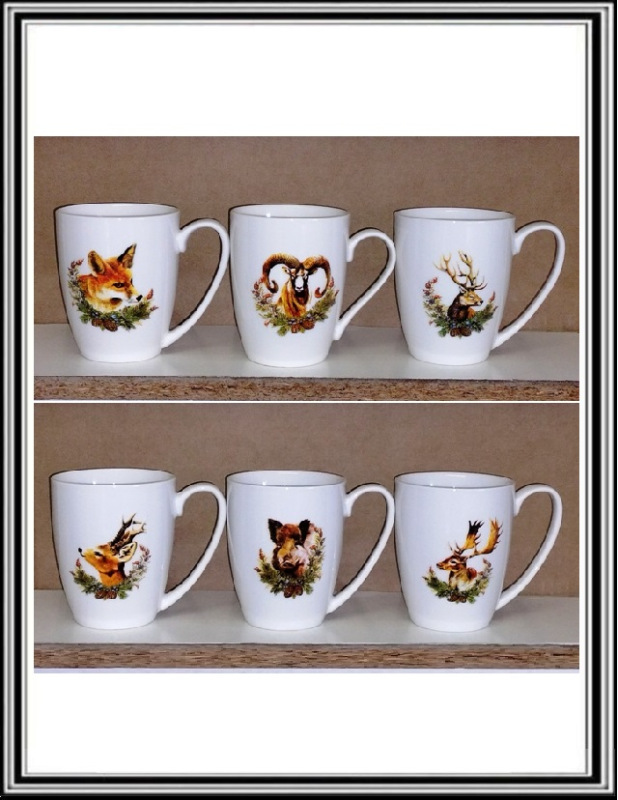 Sadá 6 kusov keramických hrnčekov350 ml Nové typy obrázkov kus po 4,55