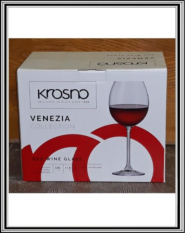 Sklenené poháre na víno červené 22 cm VENEZIA - bacuľaté 6 ks 350 ml č 5413 0350
