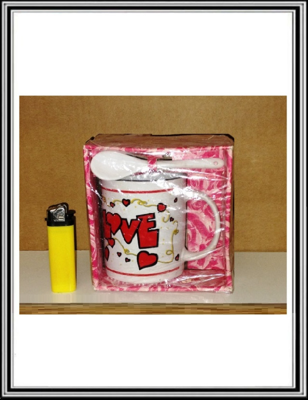 Keramický hrnček s lyžičkou 4,25