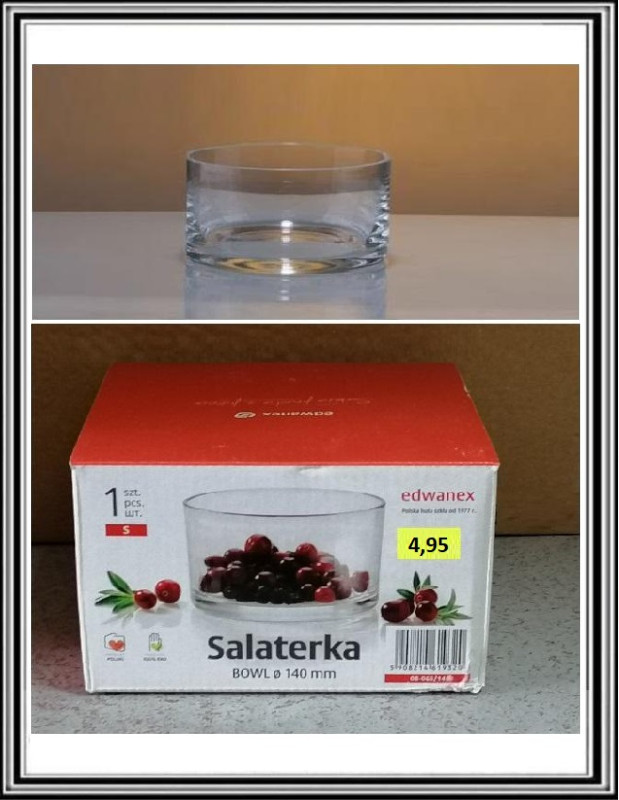 Sklenená miska priemer 14 cm, v- 8 cm