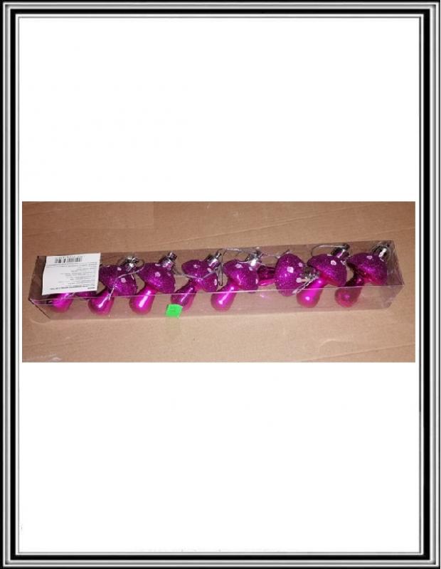 Sadá 8 kusov 6 cm fialových hribíkov K2656591