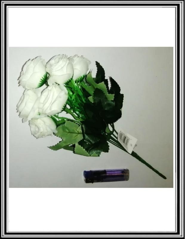 A Umelá 33 cm kytica s 6 hlavami XYS6201 Biela