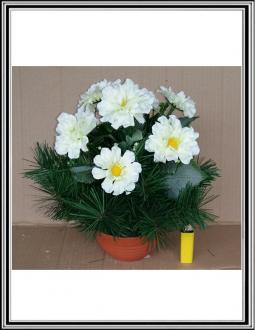 Umelé kvety v malej 16 cm miske č.61 - maslová