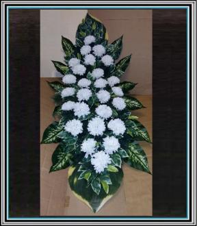 Ikebaná obrovská s 26-30 ks chryzantém - biela chryzantéma  1,35 m