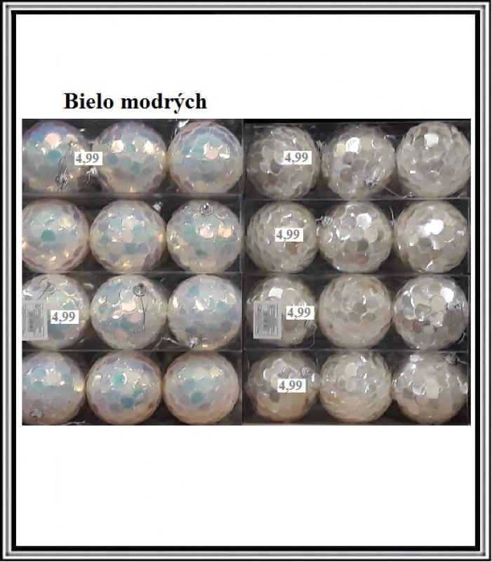 Sadá bielo modrých stredných DIAMANT gúľ