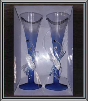 Sadá 2 ks svadobných pohárov ALEXIS -modré č 31