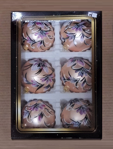 A Sklenené gule ručne maľované 10 cm 6 kusov K 1820516č 2