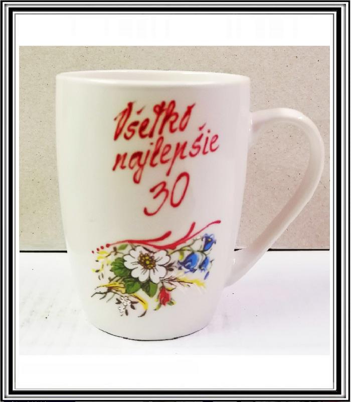 Keramický hrnček Všetko najlepšie  30 červená
