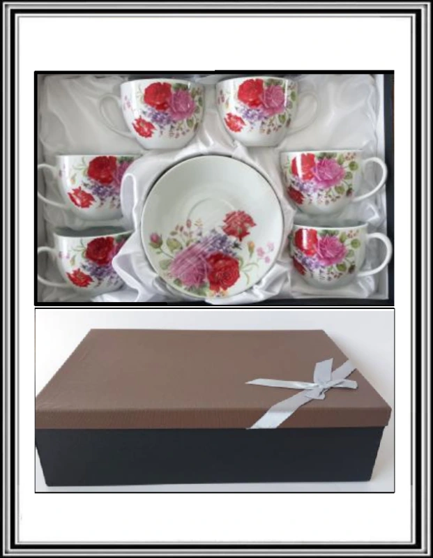 Sadá 6+6 ks šálok s tanierikmi 220 ml FA-1701KK-6