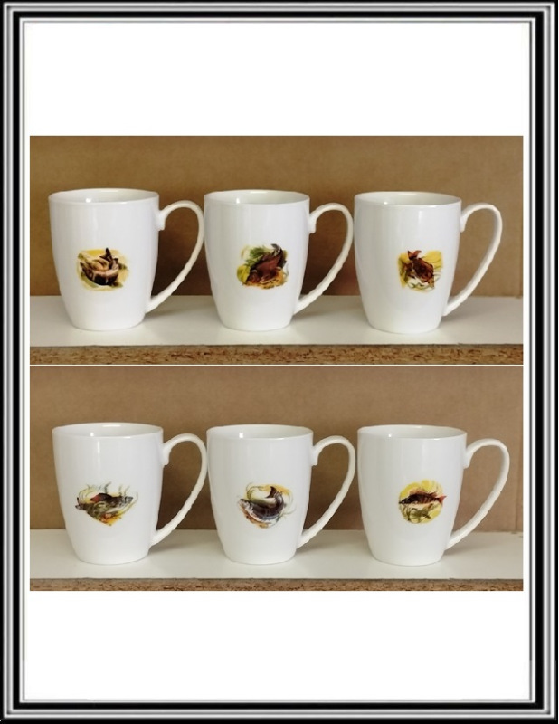 Sadá 6 kusov rybárských keramických hrnčekov 350 mlkus po 4,55 €