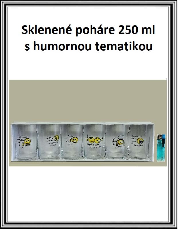 Sklenené poháre 250 ml s humornou tematikou