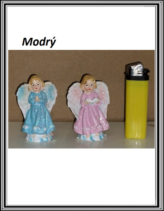 Anjelik perleťový 6,5 cm modrý