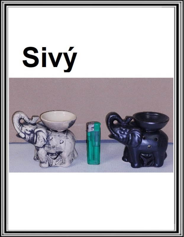 Keramická aróma lampa 11 x 9 cm sivý slon