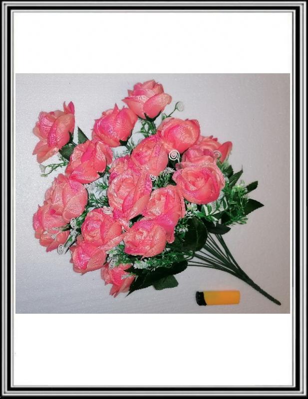 Umelá kytica veľká s doplnkami 54 cm , 18 hláv FLO AFL0826, ružová