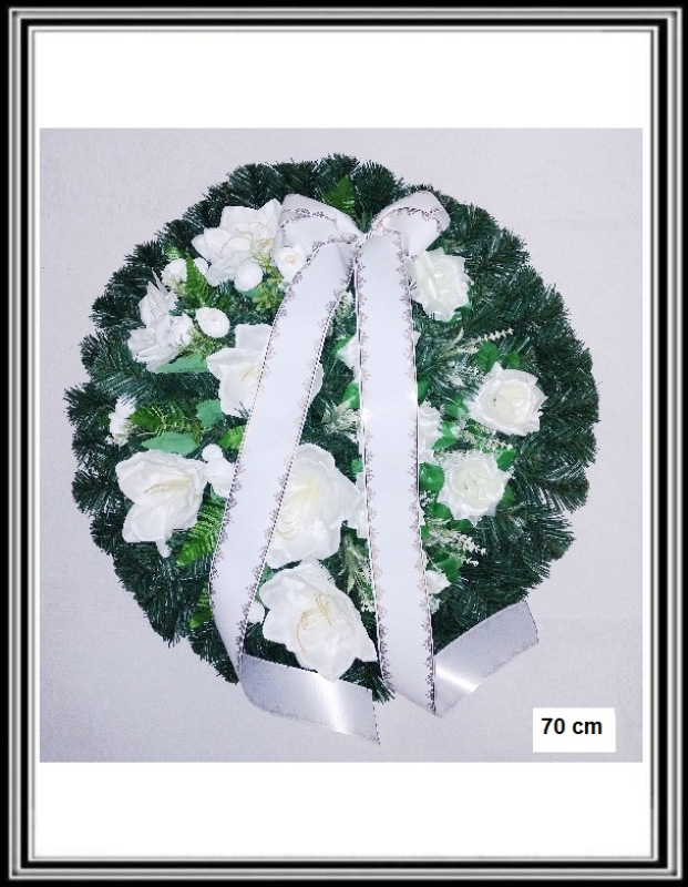 Umelý veniec 70 cm hustejšia č 105