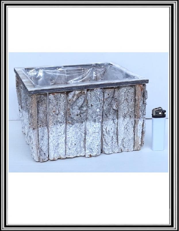 kvetináčik krabička s dosák 21x14 cm,v-12,5,cm č FLO-262740