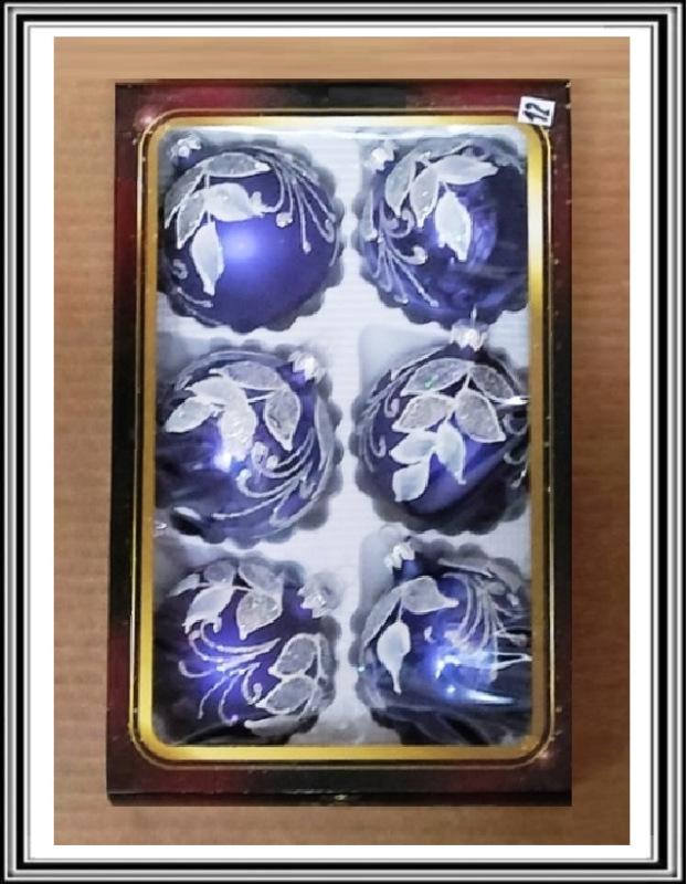 A Sklenené gule ručne maľované 8 cm 6 kusov č 12