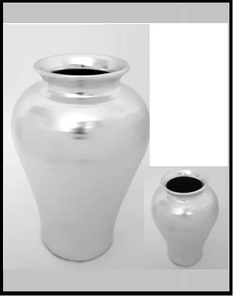 Keramická váza strieborná v - č.38086, v-20 , pr. 20 cm, pr. 13 cm