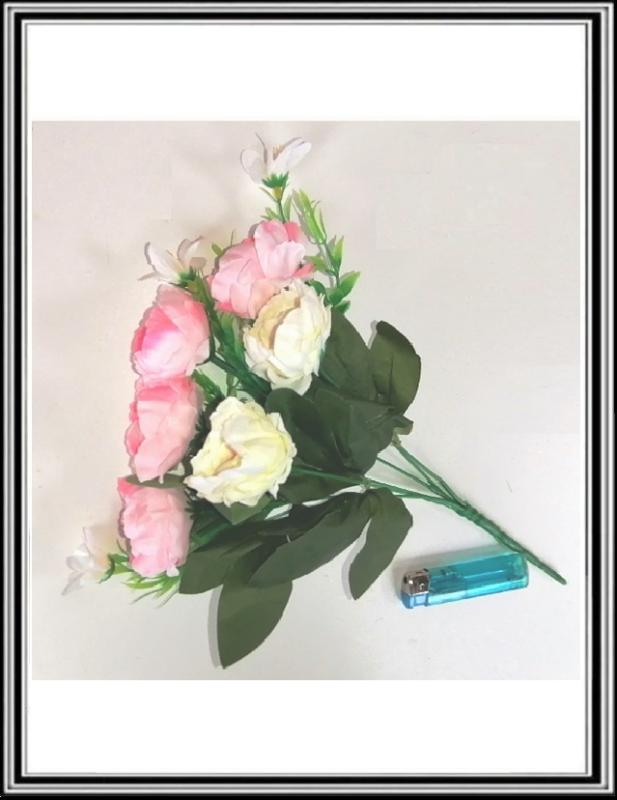 Kytica ružičiek XYS6194 33 cm bielo ružová