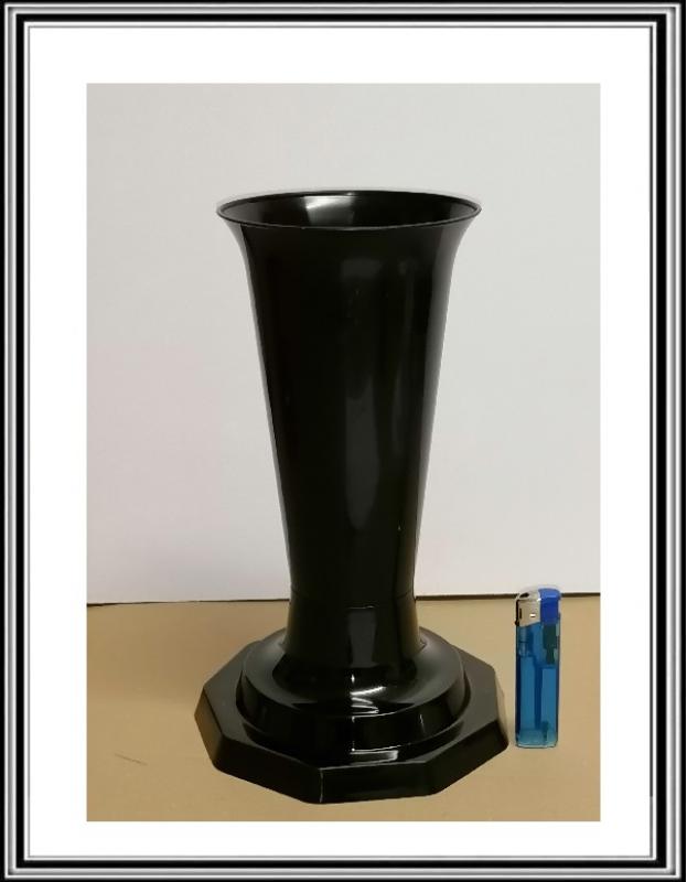 Plastová váza FLAKON 3-9 pr.12, v-26,5 cm čierna