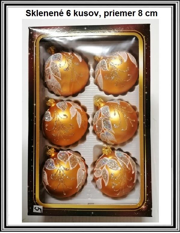 Sklenené gule ručne maľované 8 cm 6 kusov K 1820363 č 5