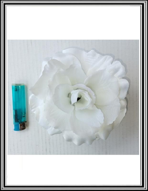 Hlavička kvetu Ruža VEĽKÁ  14 cm biela