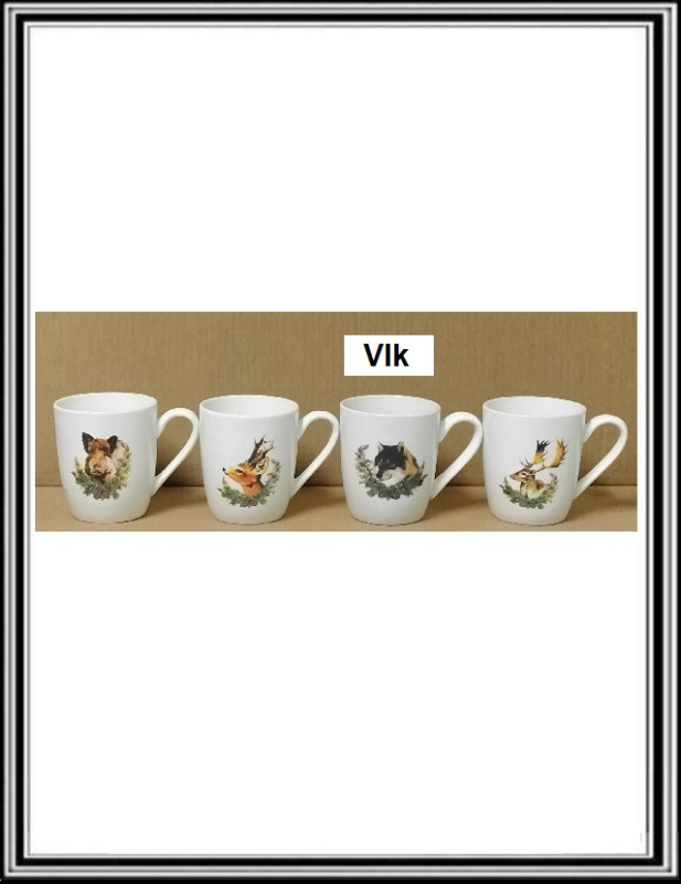 Keramickýpoľovnícky hrnček 10,5 cm vlk