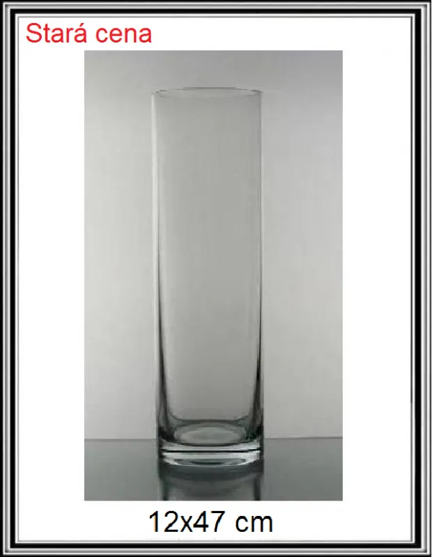 Sklenená váza 12x47 cm  nebrúsená