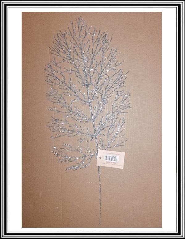 Vianočná strieborná vetnička 38 cm č GC08S
