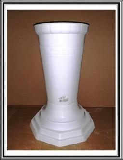 Plastová váza Flakon 1-9 -pr.15,5, v-31 cm  Biela