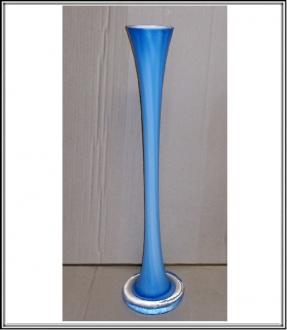 Sklenená váza hrubá 60 cm svetlo modrá - mliečná
