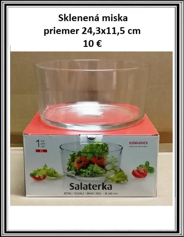 Sklenená miska priemer 24,3x11,5 cm 065-2400