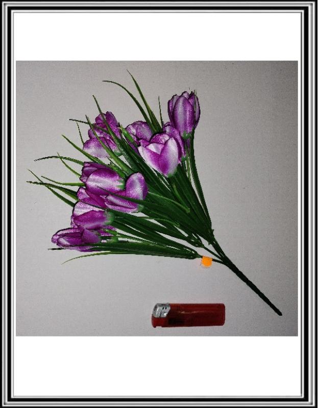 Umelá kytica 30 cm 10 hláv CV7855-MIX tulipány fialové