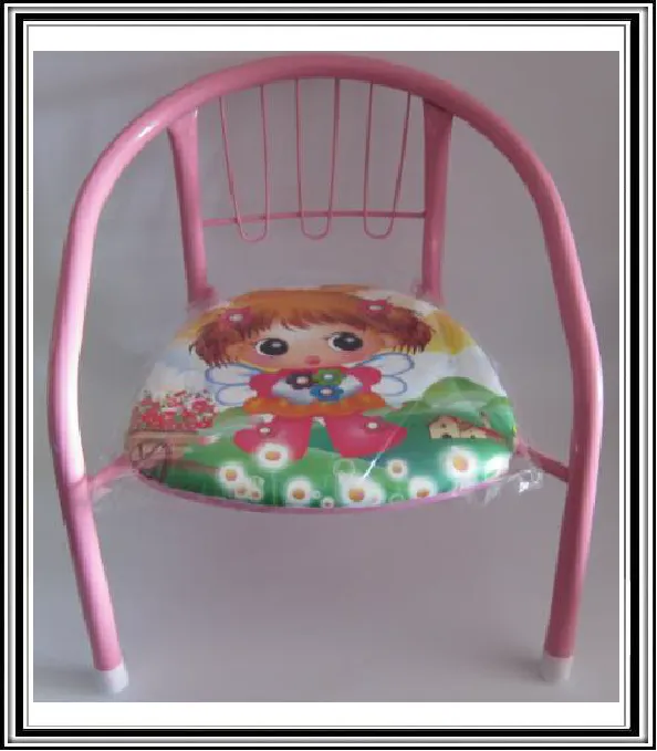 Detská železná stolička  34x34 cm č. 10101 RUŽOVÁ