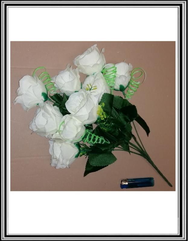A Umelá kytica 45 cm krémovo biela  ruže FLO 456