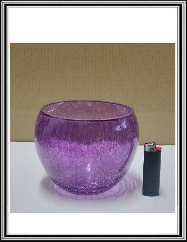 Sklenená guľa priemeru 15 x 12,5 cm mrazená č 1512 fialová