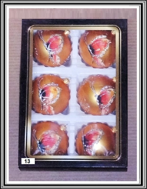 A Sklenené gule ručne maľované 10 cm 6 kusov č 13