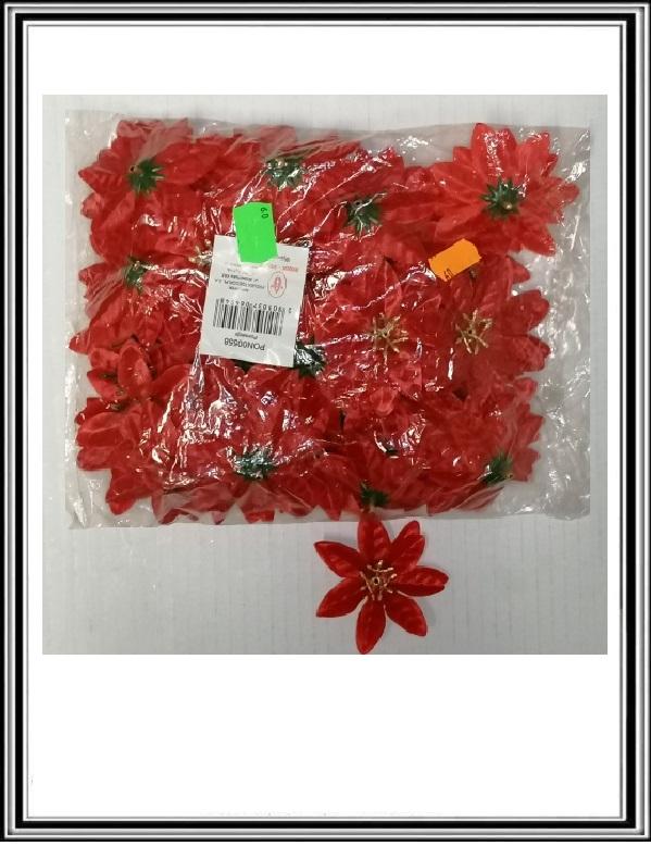 Vianočný červený 7 cm kvet č K7084948 v sačku je 60 KS