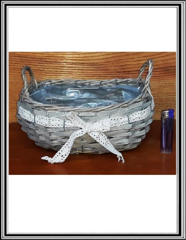 Prútený košík sivý 24 x 16 x 14 cm č 364866