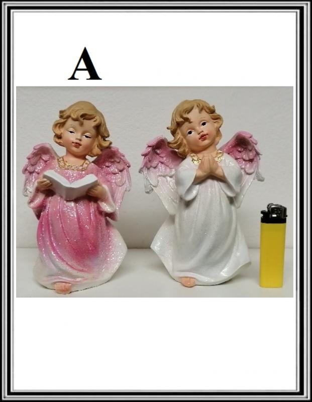 Figurka anjelik S RUŽOVÝMI KRÍDLAMI 17 cm A č 577057