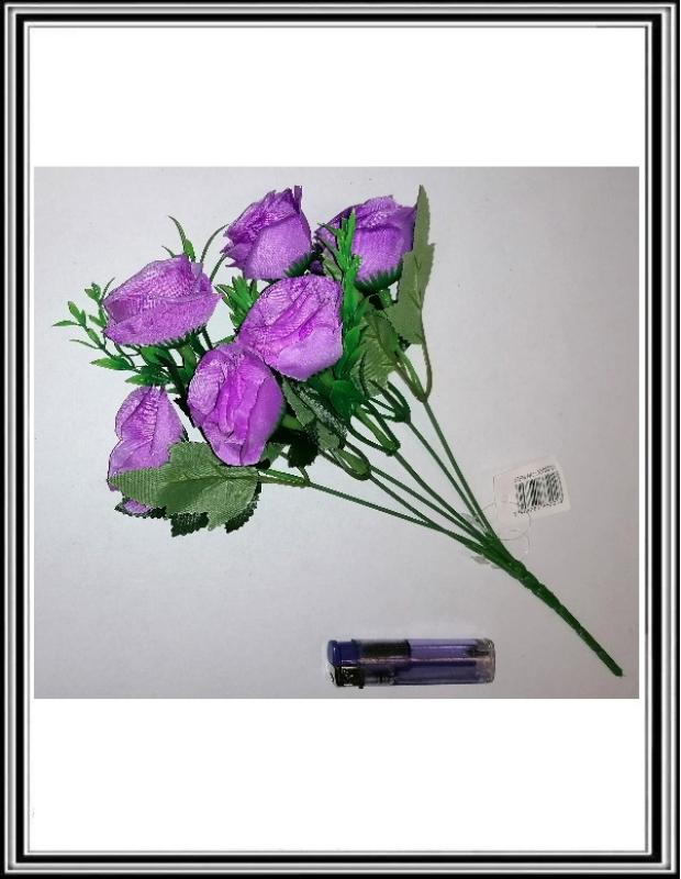 A Umelá 33 cm kytica s 6 hlavami XYS6201 Fialová