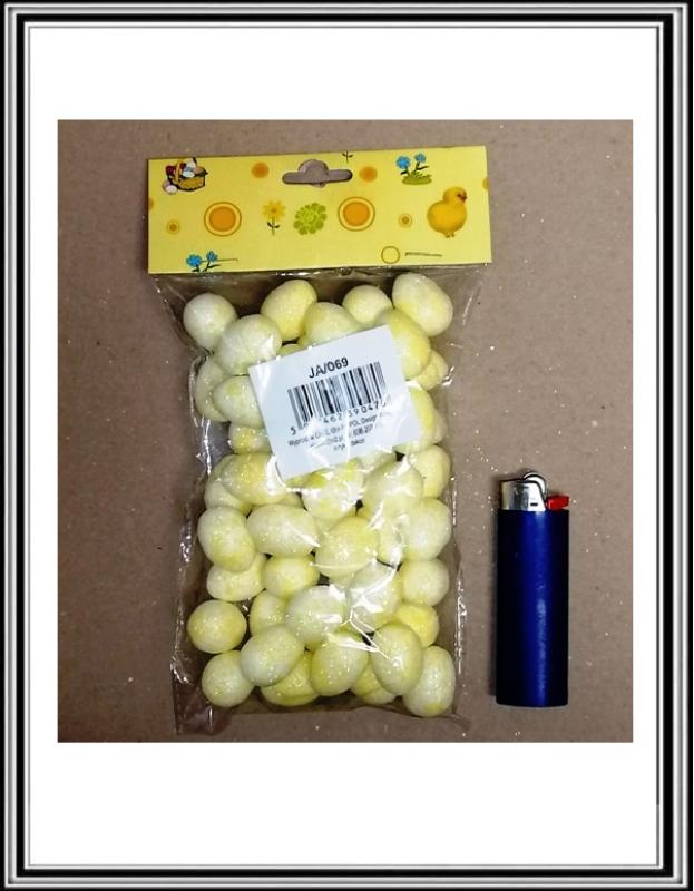 Sadá 24 ks žltých perleťových 2,5 cm vajíčok 3,5 cm č JA-069