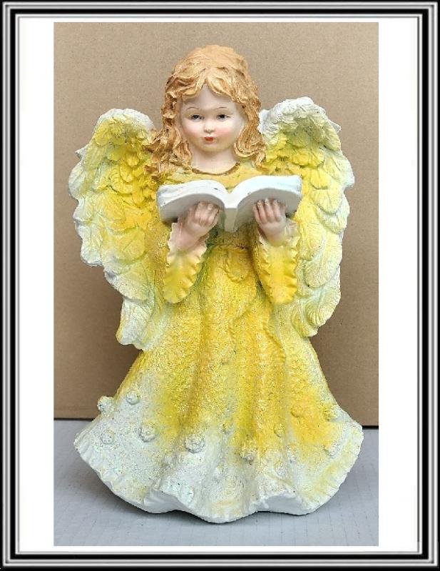 Anjelik s polyrezínu 24 cm žltý