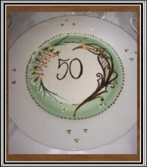 Výročný tanier veľký 50 - tka zelený