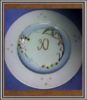 Výročný tanier veľký 30 - tka modrý