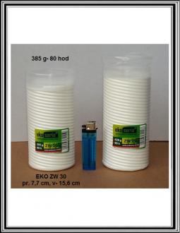 Sviečka EKO ZW 30 , pr.7,7 avv- 15,6 cm-385 g- 80 hod