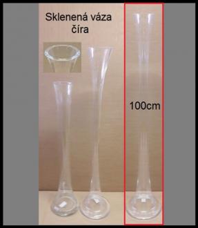 A-Sklenená váza RÚRA číra 100 cm