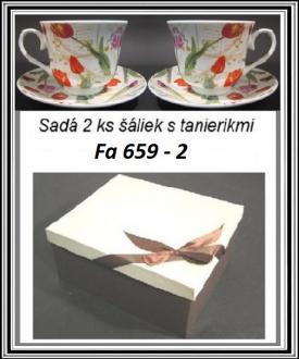 Sadá 2+2 ks šaliek s tanierikmi Fa 659 - 2